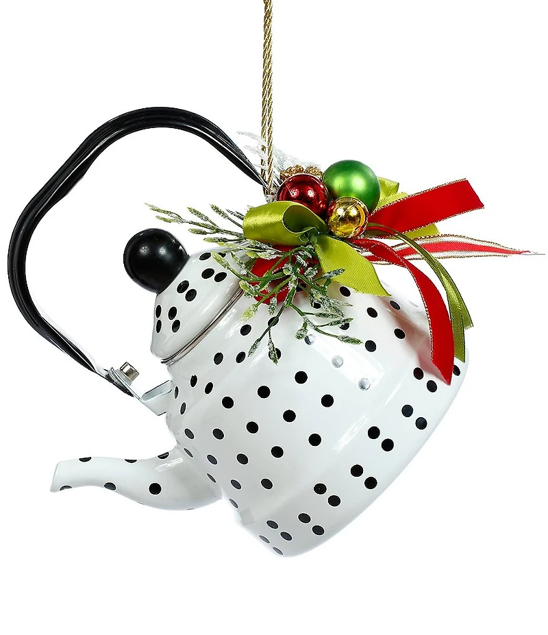 Mark Roberts Polka Dots Teapot With Deco Ornament