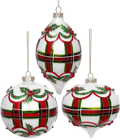 Mark Roberts Red And Green Swirl Ornament, Set of 6