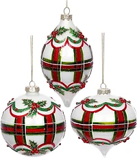 Mark Roberts Red And Green Swirl Ornament, Set of 6