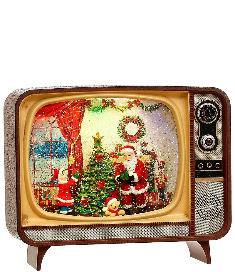 Mark Roberts Santa TV Holiday Scene LED Figurine