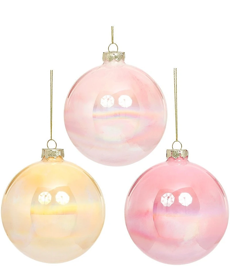 Mark Roberts Shinny Marbleized Ball Ornament, Set of 3