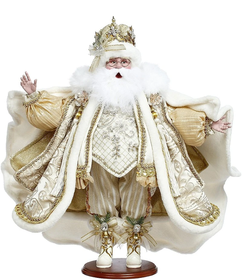 Mark Roberts Snow And Pearls Santa Figurine