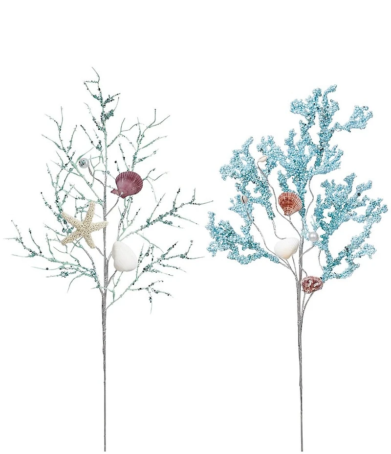 Mark Roberts Sparkling Coral Spray Pick Set of 6