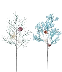 Mark Roberts Sparkling Coral Spray Pick Set of 6