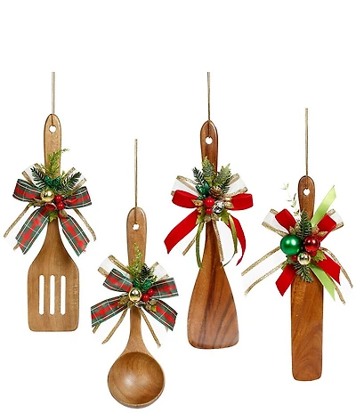 Mark Roberts Spoon With Trims Ornament, Set of 4