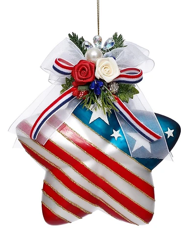 Mark Roberts Stars and Stripes Star Shaped Glass Ornament