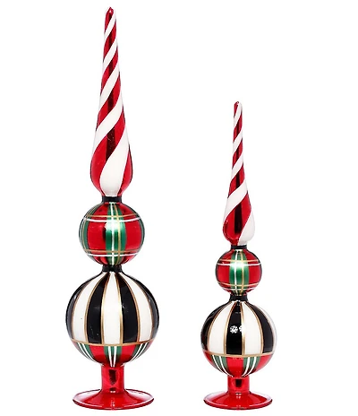 Mark Roberts Striped Twist Finial, Set of 2