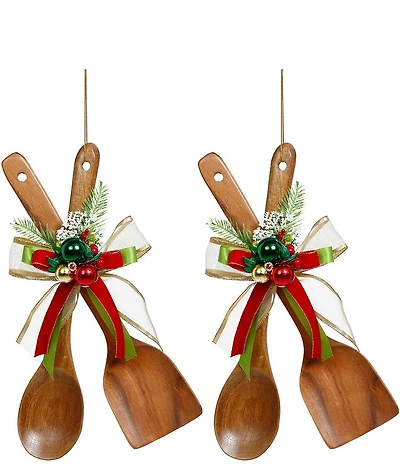 Mark Roberts Turner Spoons With Deco Ornament, Set of 2