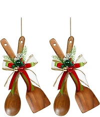 Mark Roberts Turner Spoons With Deco Ornament, Set of 2