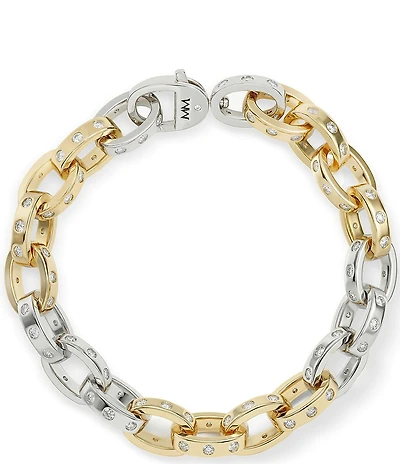 Melinda Maria Ashley Chain Link Two Tone Line Bracelet