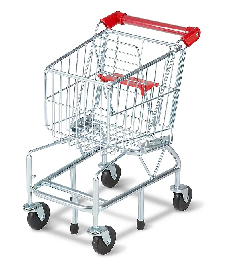 Melissa & Doug Shopping Cart Toy - Metal Grocery Cart Wagon