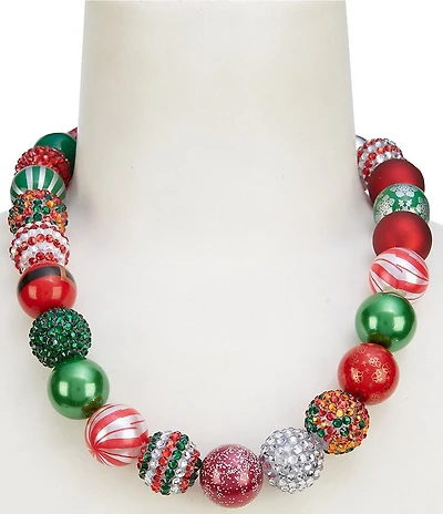 Merry & Bright Christmas Beaded Collar Necklace