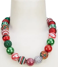 Merry & Bright Christmas Beaded Collar Necklace