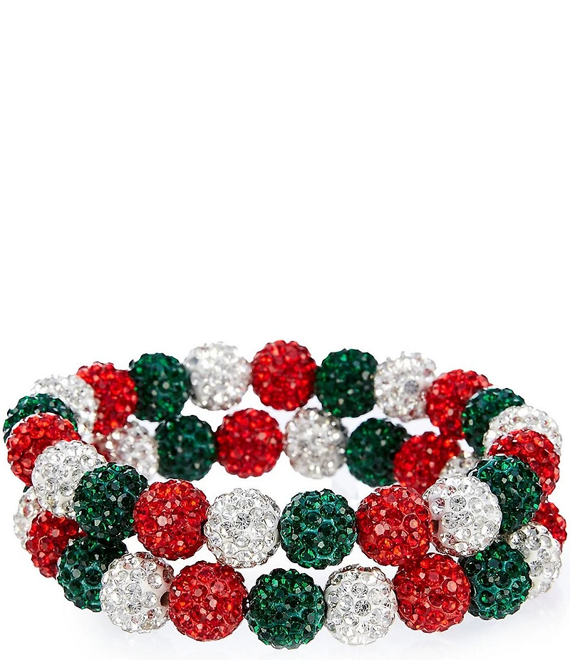 Merry & Bright Christmas Fireballs Stretch Bracelet Set