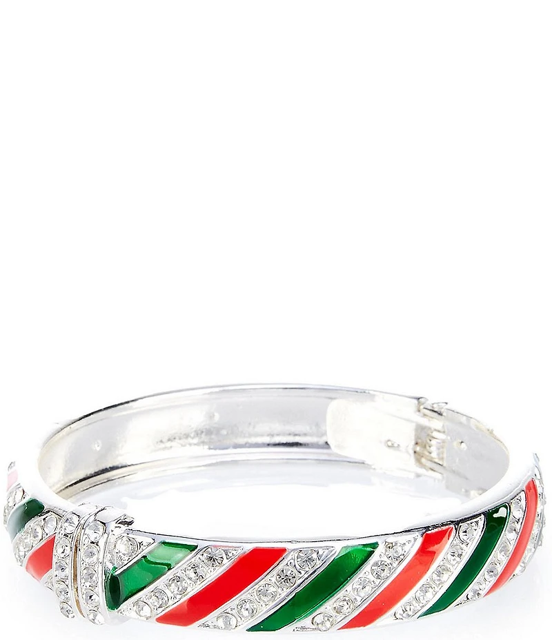 Merry & Bright Christmas Stripes Bangle Bracelet