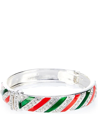 Merry & Bright Christmas Stripes Bangle Bracelet