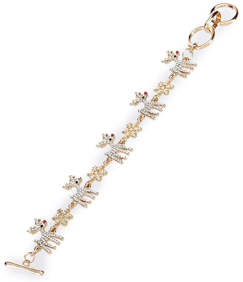 Merry & Bright Crystal Pave Christmas Reindeer Line Bracelet