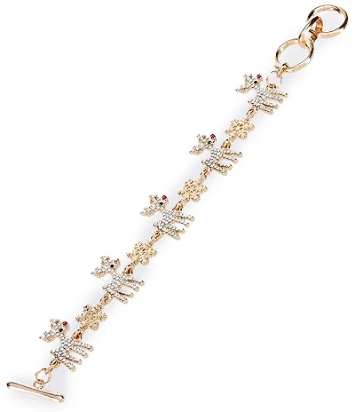 Merry & Bright Crystal Pave Christmas Reindeer Line Bracelet