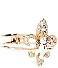 Merry & Bright Mr. Bingle Fleur De Lis Christmas Hinge Bangle Bracelet