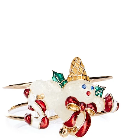 Merry & Bright Mr. Bingle Flying Christmas Wire Hinge Bangle Bracelet