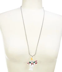 Merry & Bright Mr. Bingle Standing Christmas Long Pendant Necklace