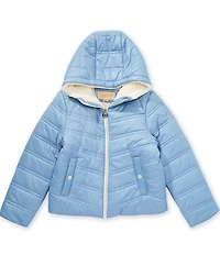 Michael Kors Big Girls Plush Lined Midweight Hooded Jacket