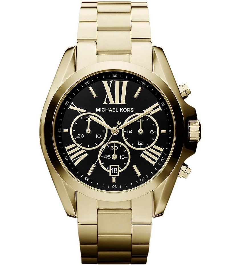 Michael Kors Bradshaw Plated Stainless Steel 3 Hand Chronograph Watch
