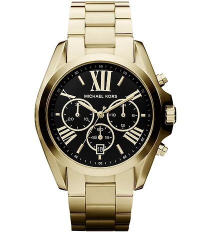 Michael Kors Bradshaw Plated Stainless Steel 3 Hand Chronograph Watch