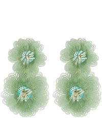 Mignonne Gavigan Agustina Fabric Flower Resort Statement Drop Earrings