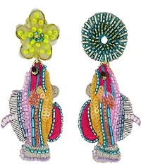 Mignonne Gavigan Amira Beaded Fish Statement Mismatched Drop Earrings