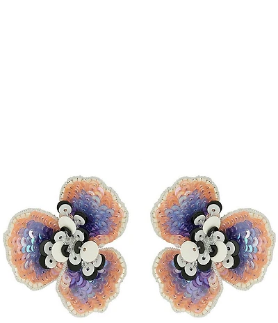 Mignonne Gavigan Buenavista Sequin Resort Floral Stud Earrings