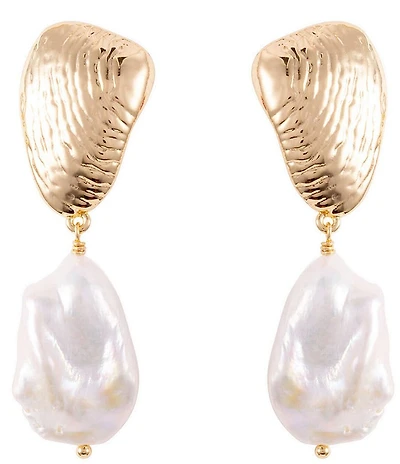 Mignonne Gavigan Gloria Freshwater Pearl Shell Drop Earrings