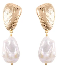 Mignonne Gavigan Gloria Freshwater Pearl Shell Drop Earrings