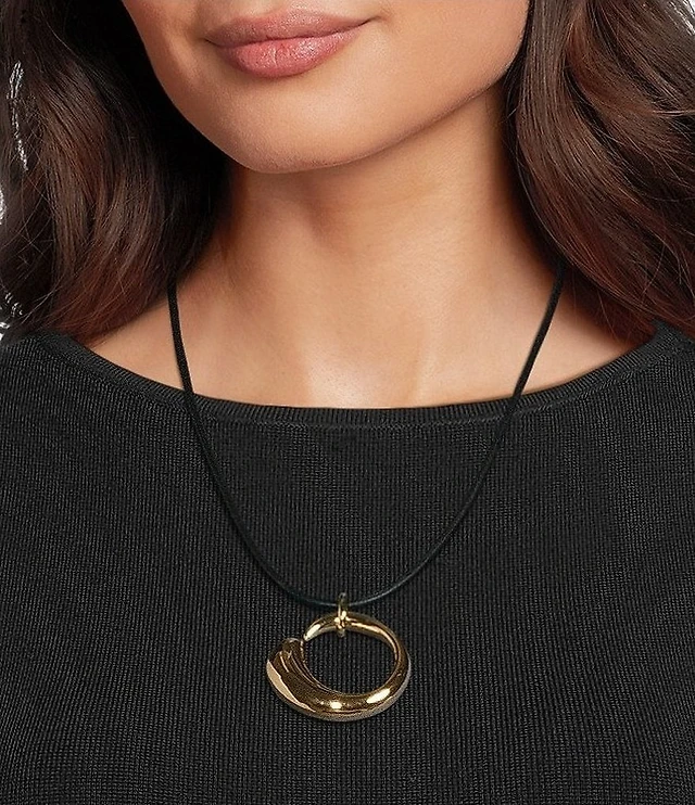 Mignonne Gavigan Solara Leather Cord Adjustable Long Pendant Necklace