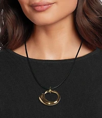 Mignonne Gavigan Solara Leather Cord Adjustable Long Pendant Necklace