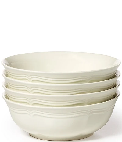 Mikasa French Countryside Rippled Baroque Stoneware Cereal Bowls, Set of 4