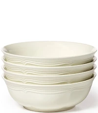 Mikasa French Countryside Rippled Baroque Stoneware Cereal Bowls, Set of 4
