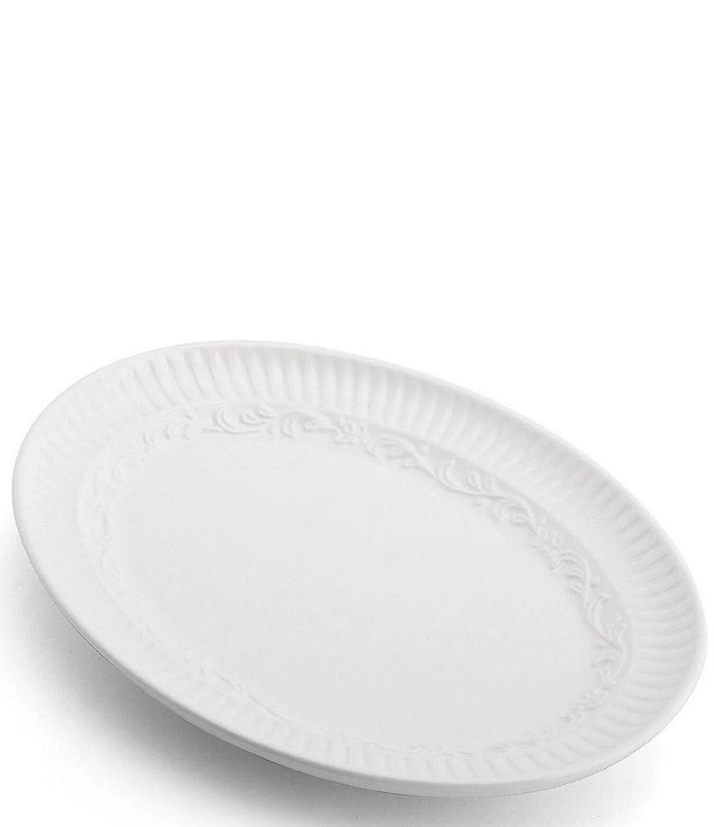 Mikasa Italian Countryside Ridged Floral Stoneware Oval Platter
