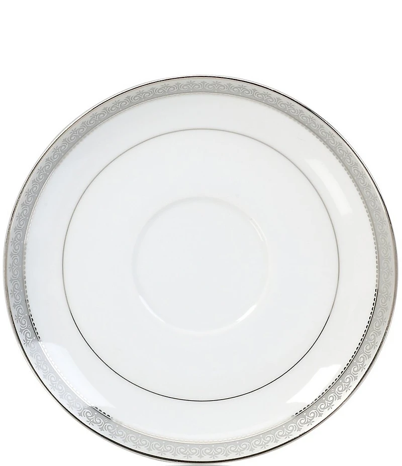 Mikasa Platinum Crown Filigree Porcelain Saucer