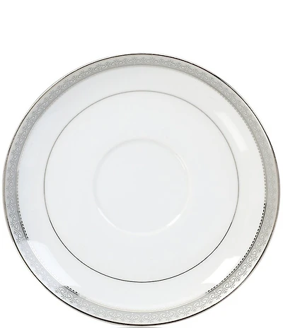 Mikasa Platinum Crown Filigree Porcelain Saucer