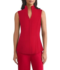 MISOOK High Funnel V-Neck Sleeveless Blouse