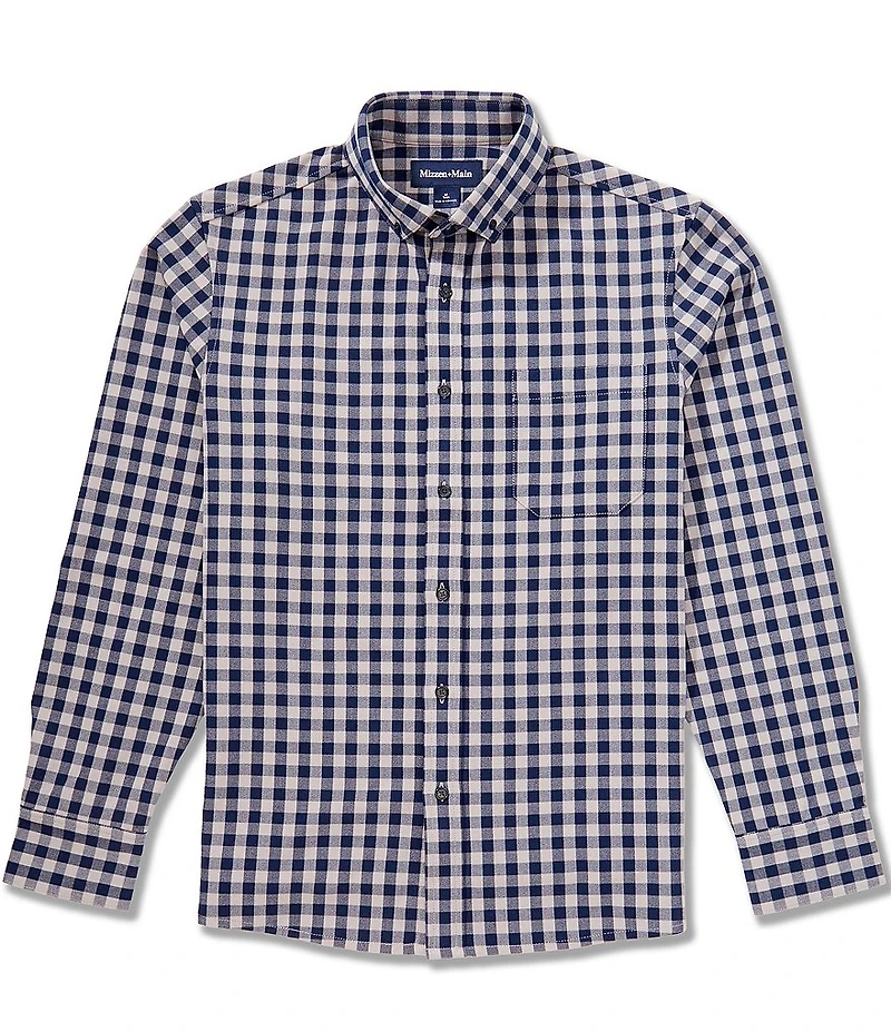 Mizzen+Main City Flannel Hayes Gingham Performance Stretch Long Sleeve Woven Shirt