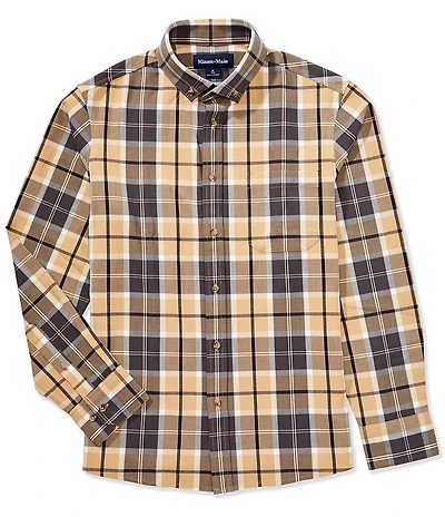Mizzen+Main City Flannel Timothy Plaid Performance Stretch Long Sleeve Woven Shirt