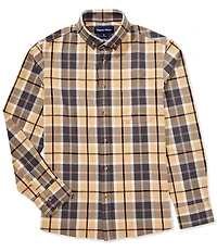 Mizzen+Main City Flannel Timothy Plaid Performance Stretch Long Sleeve Woven Shirt