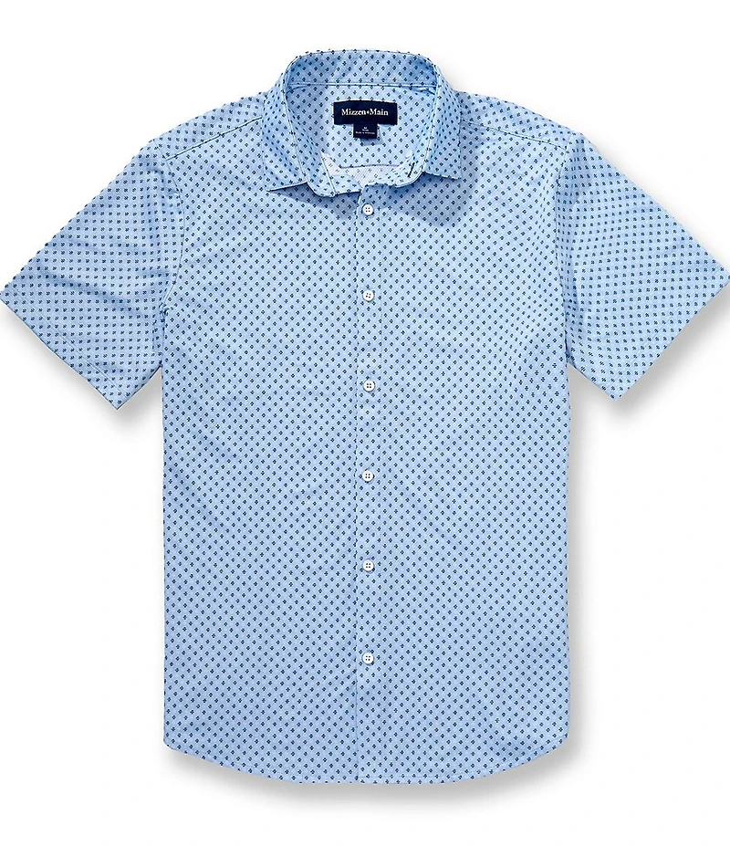 Mizzen+Main Halyard Circle Dash Print Short Sleeve Woven Shirt