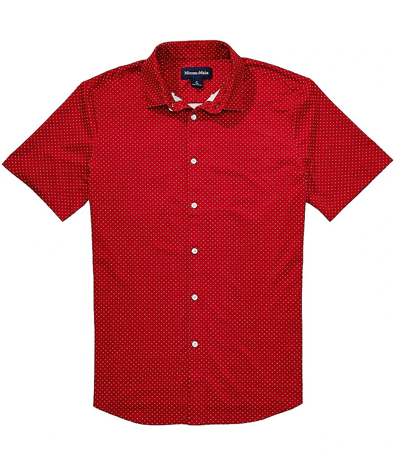 Mizzen+Main Halyard Dot Print Short Sleeve Woven Shirt
