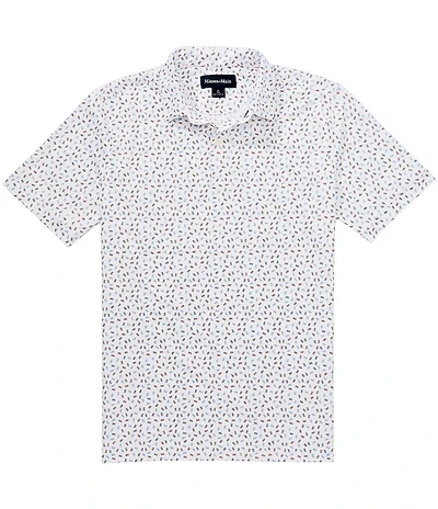 Mizzen+Main Halyard Scattered Dash Print Short Sleeve Performance Polo Shirt