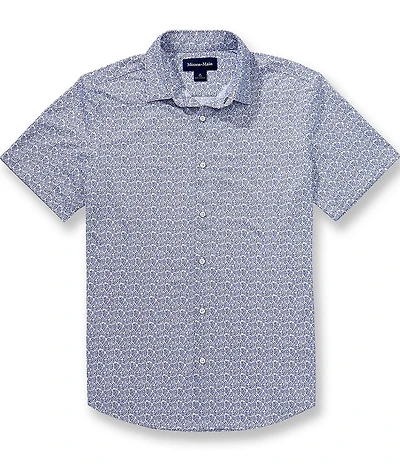Mizzen+Main Halyard Textured Palm Print Short Sleeve Woven Shirt