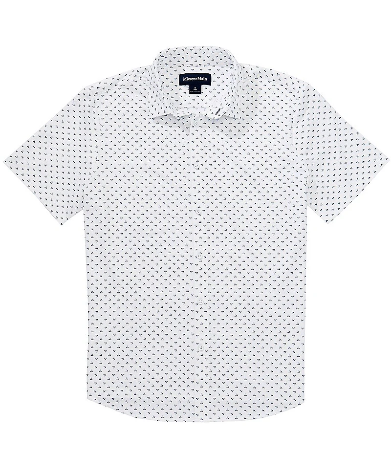 Mizzen+Main Halyard Triangle Print Short Sleeve Woven Shirt