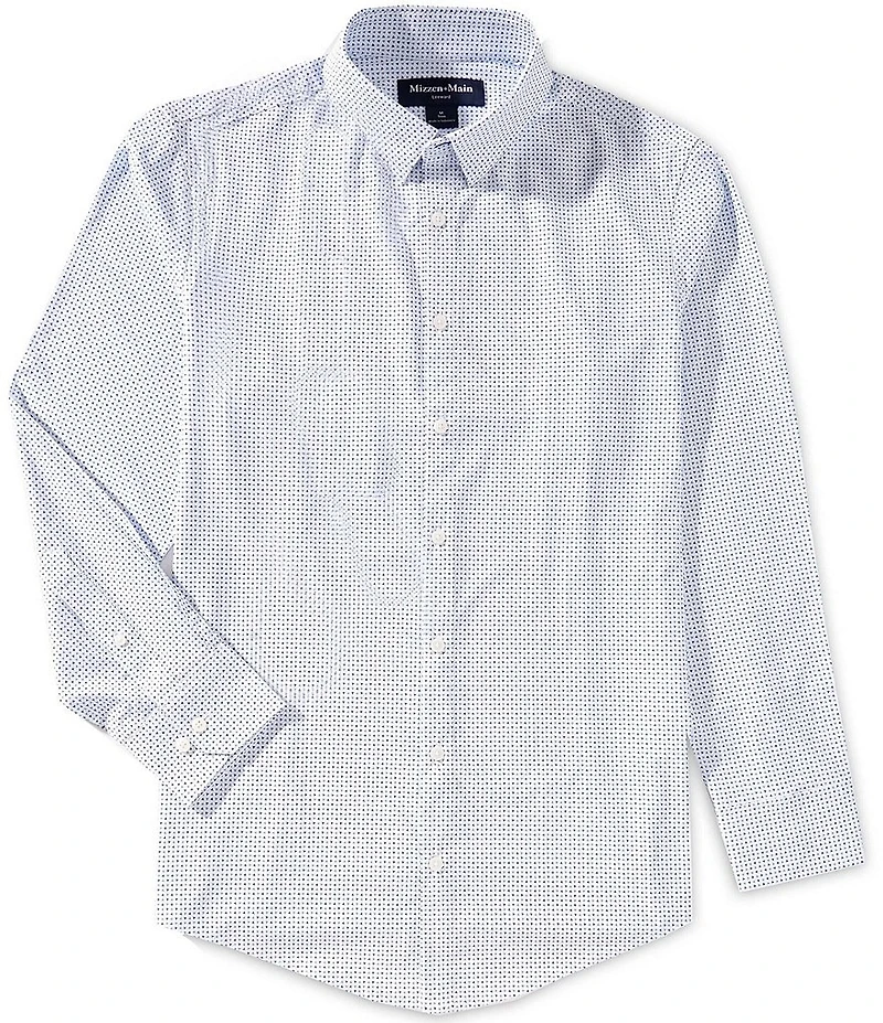 Mizzen+Main Leeward Performance Stretch Mini Geo Print Long Sleeve Woven Shirt